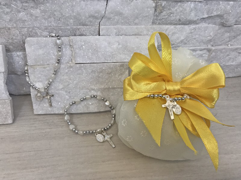 Bomboniera bracciale rosario cuori